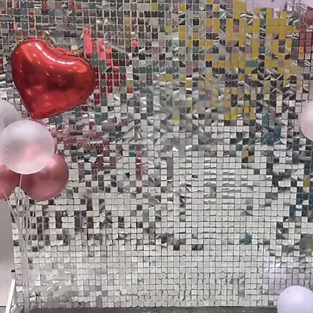 Pvc Panel Background - FSDKX シマースパンコール壁パネルウェディングパーティースパンコール壁パネルベビーシャワー背景壁装飾シマーレーザー背景