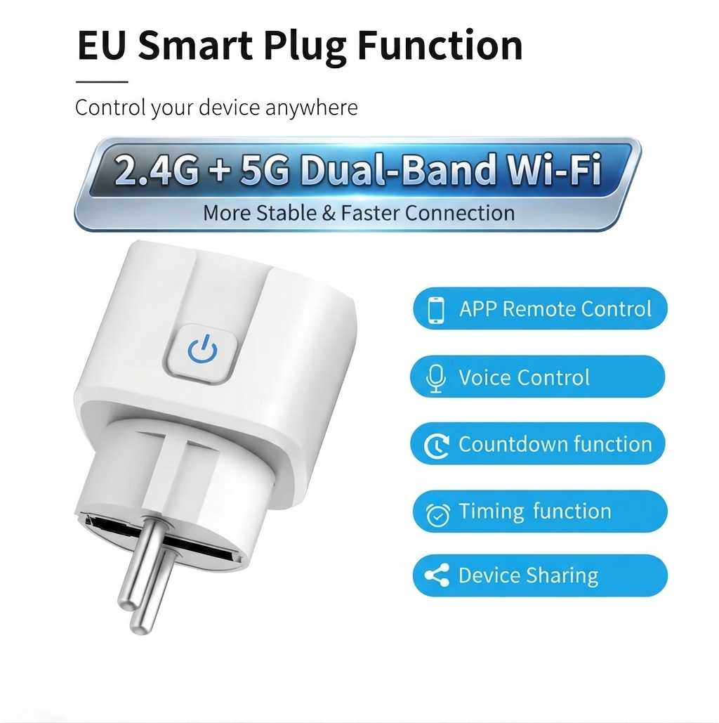 Tuya WiFi デュアルバンド 2.4G&5G 16A  - Timer Dual Outlet のレビューと価格