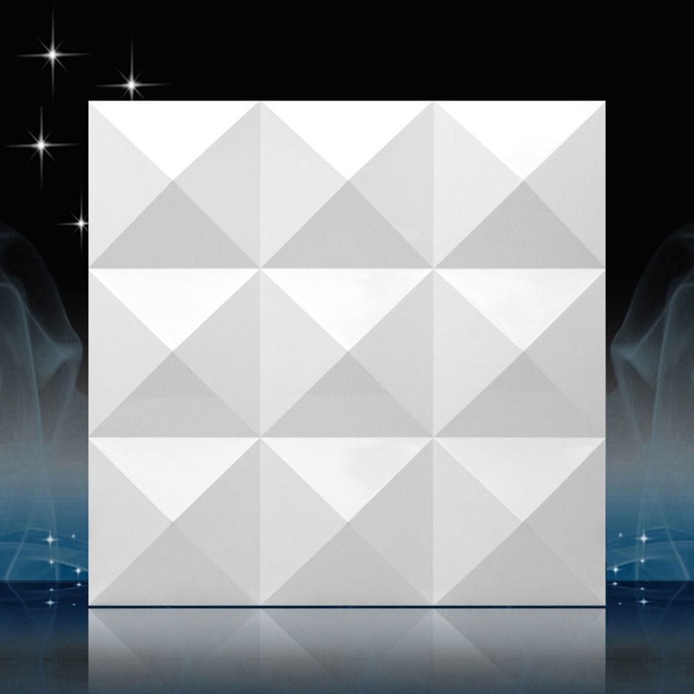ホワイト3Dウォールパネル 50*50cm エンボス加工 フ - Pvc Panel Background のレビューと価格