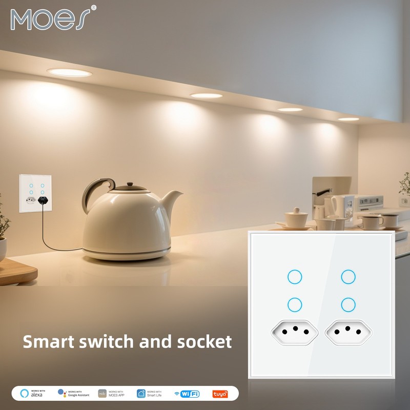MOES Tuya Wi-Fi対応スマートプラグ、4つのコン - Timer Dual Outlet のレビューと価格